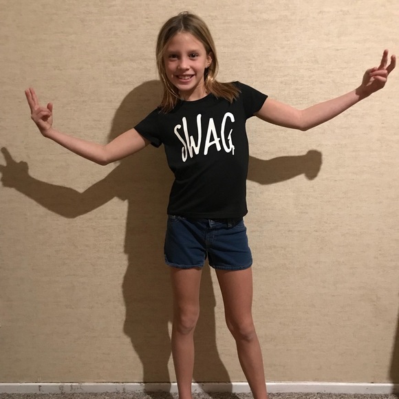 Kids Black “SWAG" Tee Shirt - Picture 2 of 8